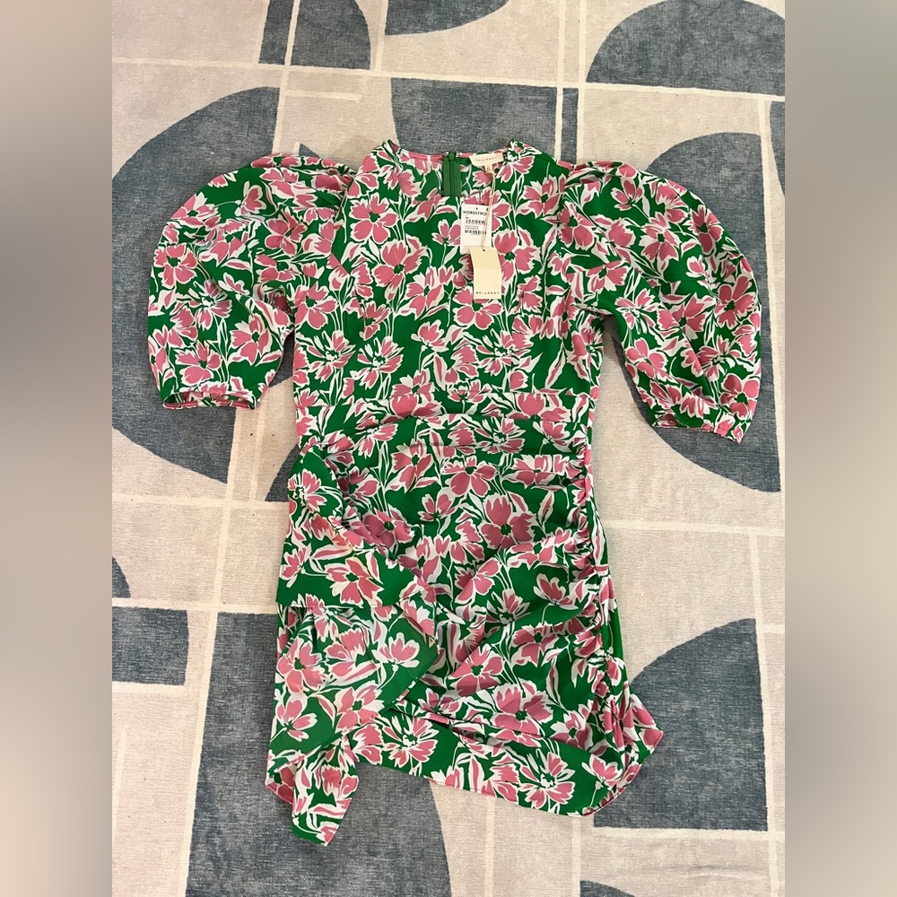 Mellody Pink and Green Floral Dress large